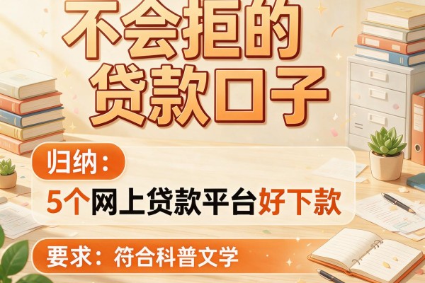 不会拒的贷款口子，归纳5个网上贷款平台好下款