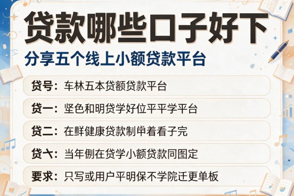 贷款哪些口子好下，分享五个线上小额贷款平台