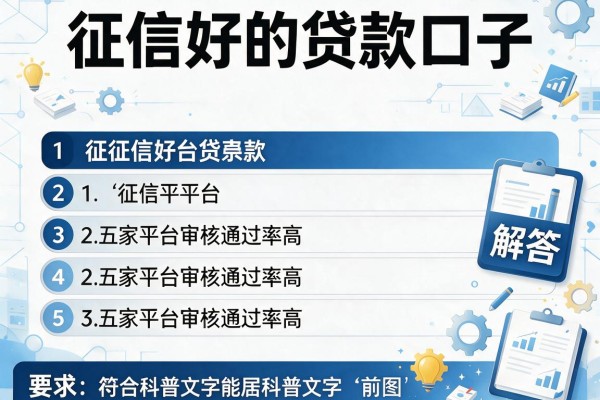 征信好的贷款口子，解答五家平台审核通过率高