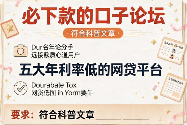必下款的口子论坛，五大年利率低的网贷平台