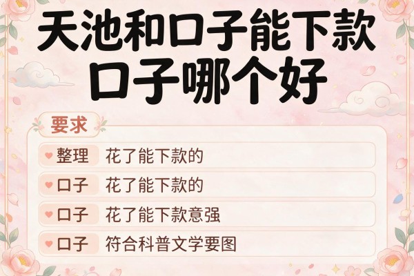 天池和口子哪个好，整理五个花了能下款的口子