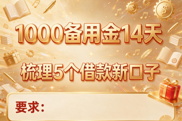 1000备用金14天，梳理5个借款新口子