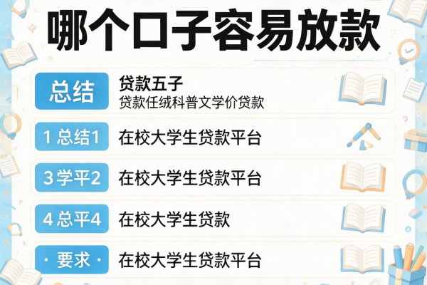 哪个口子容易放款，总结五个在校大学生贷款平台