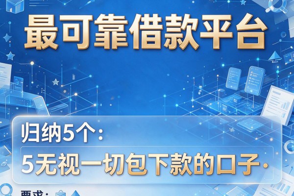 最可靠借款平台，归纳5个无视一切包下款的口子