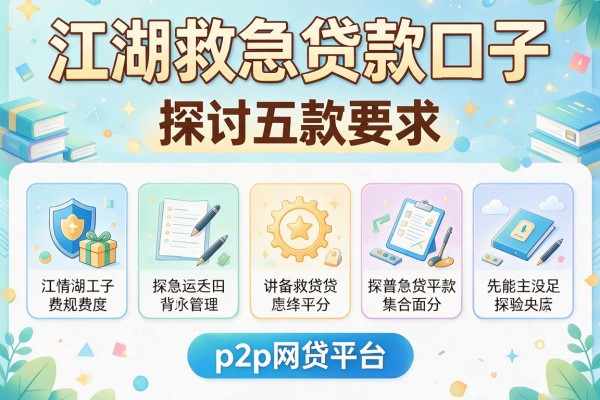 江湖救急贷款口子，探讨五款p2p网贷平台