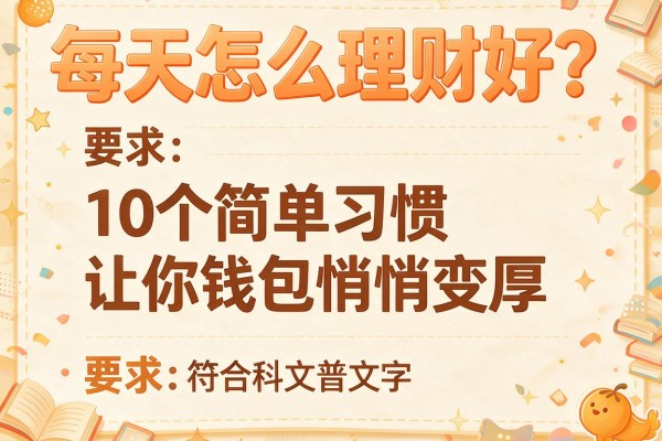 每天怎么理财好？10个简单习惯让你钱包悄悄变厚