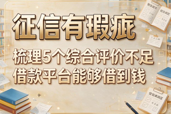 征信有瑕疵，梳理5个综合评价不足借款平台能够借到钱