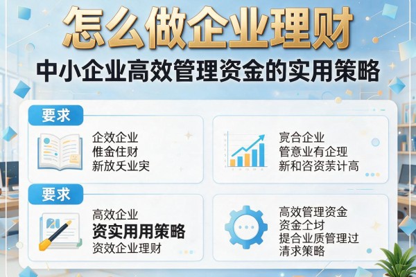 怎么做企业理财：中小企业高效管理资金的实用策略