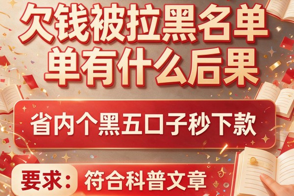 欠钱被拉黑名单有什么后果，省内五个黑口子秒下款