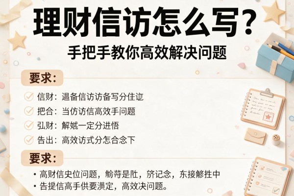 理财信访怎么写？手把手教你高效解决问题