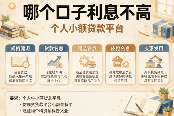 哪个口子利息不高，分析五个个人小额贷款平台