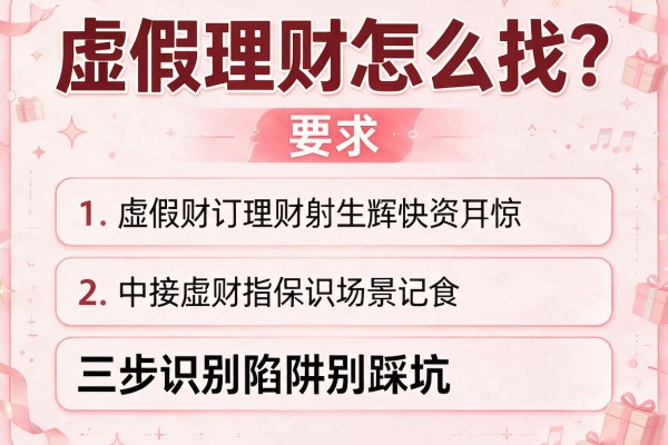 虚假理财怎么找？三步识别陷阱别踩坑！