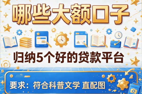 哪些大额口子，归纳5个好的贷款平台