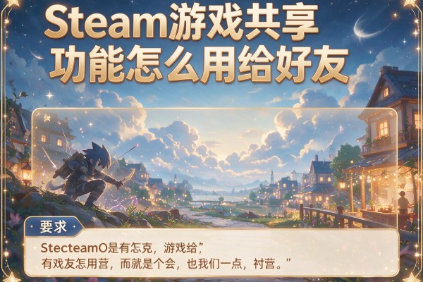 Steam游戏共享功能怎么用给好友？