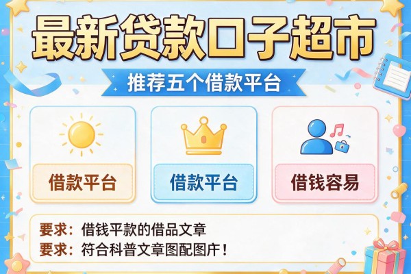 最新贷款口子超市，推荐五个借款平台借钱容易