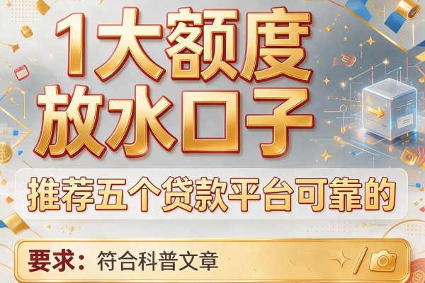 1大额度放水口子，推荐五个贷款平台可靠的