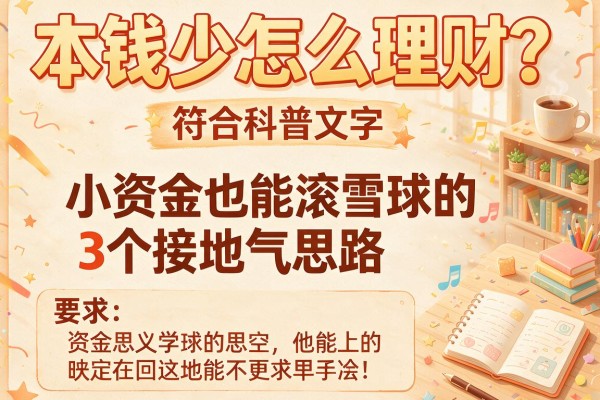 本钱少怎么理财？小资金也能滚雪球的3个接地气思路