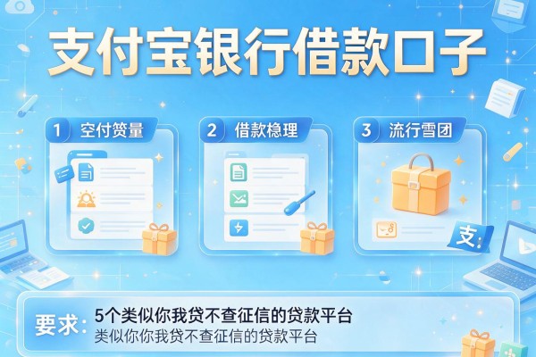 支付宝银行借款口子，梳理5个类似你我贷不查征信的贷款平台
