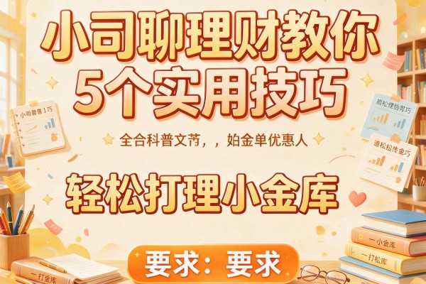 小司聊理财教你5个实用技巧，轻松打理小金库