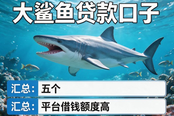 大鲨鱼贷款口子，汇总五个平台借钱额度高
