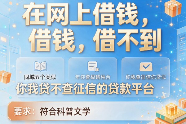 在网上借钱借不到，同城五个类似你我贷不查征信的贷款平台