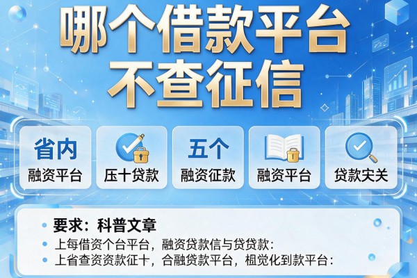 哪个借款平台不查征信，省内五个融资平台贷款