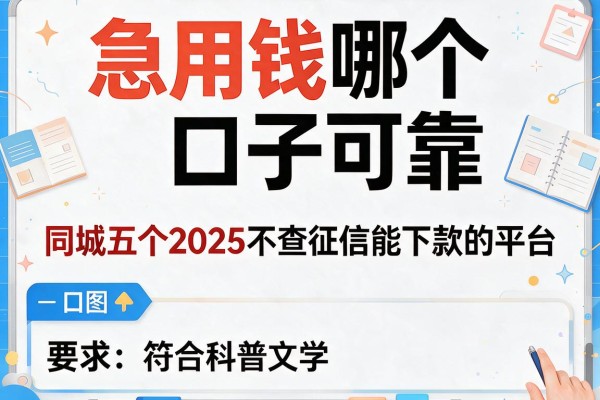 急用钱哪个口子可靠，同城五个2025不查征信能下款的平台