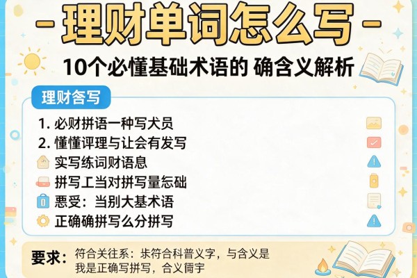 理财单词怎么写- 10个必懂基础术语的正确拼写与含义解析