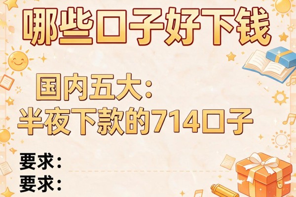 哪些口子好下钱，国内五大半夜下款的714口子