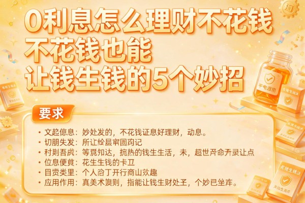 0利息怎么理财不花钱也能让钱生钱的5个妙招