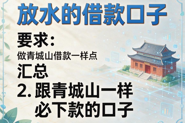 放水的借款口子，汇总五个跟青城山一样必下款的口子