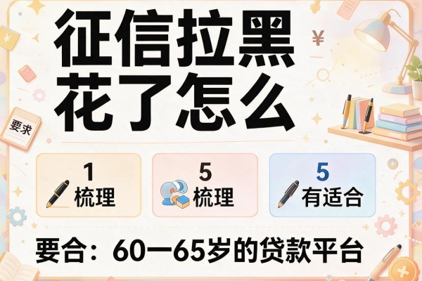 征信拉黑花了怎么，梳理5个有适合60一65岁的贷款平台