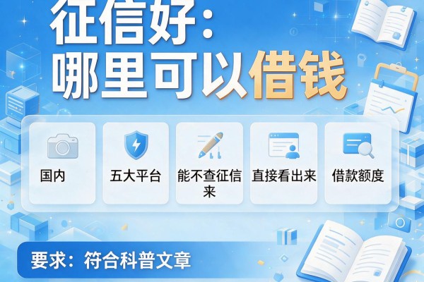 征信好哪里可以借钱，国内五大平台能不查征信直接看出来借款额度