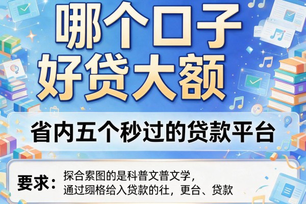 哪个口子好贷大额，省内五个秒过的贷款平台