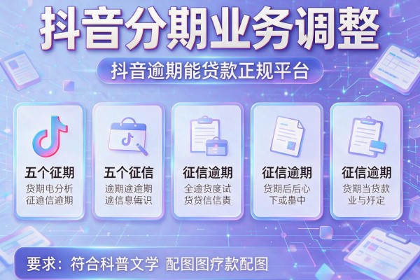 抖音分期业务调整，分析五个征信逾期能贷款的正规平台