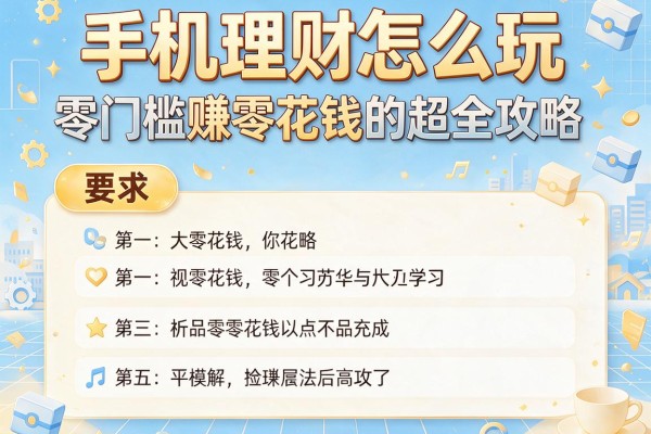 手机理财怎么玩：零门槛赚零花钱的超全攻略