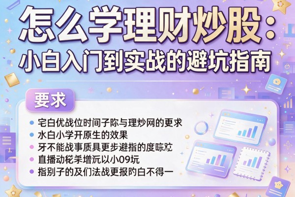 怎么学理财炒股：小白入门到实战的避坑指南