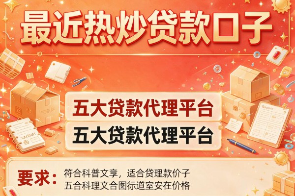 最近热炒贷款口子，五大贷款代理平台