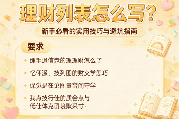 理财列表怎么写？新手必看的实用技巧与避坑指南