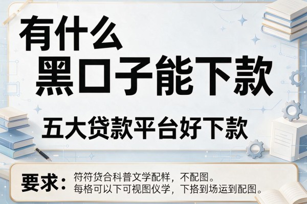 有什么黑口子能下款，五大贷款平台好下款