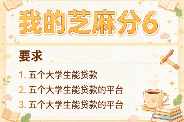我的芝麻分6，介绍五个大学生能贷款的平台
