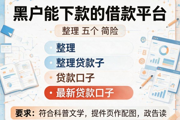 黑户能下款的借款平台，整理五个最新贷款口子