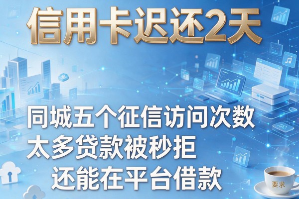 信用卡迟还2天，同城五个征信访问次数太多贷款被秒拒还能在平台借款