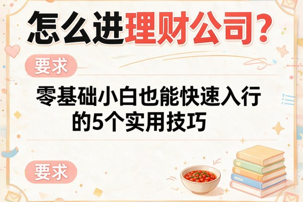 怎么进理财公司？零基础小白也能快速入行的5个实用技巧