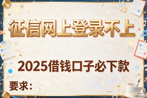 征信网上登录不上，分析五个2025借钱口子必下款