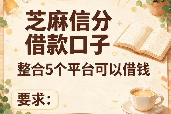 芝麻信分借款口子，整合5个平台可以借钱