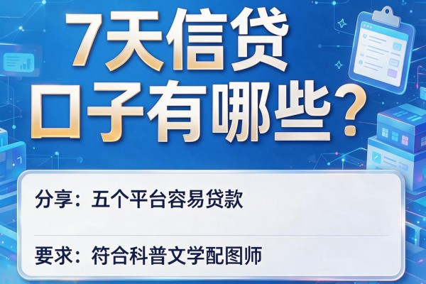 7天信贷口子有哪些，分享五个平台容易贷款