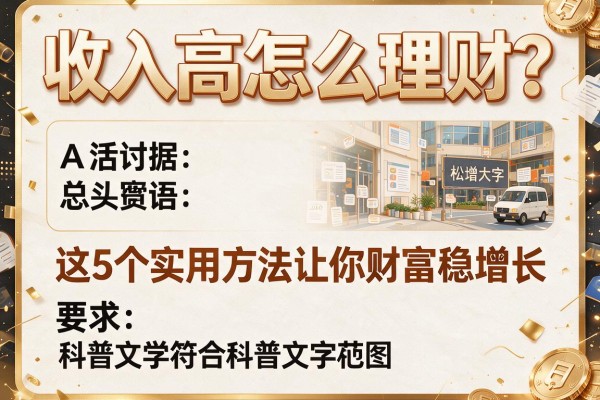 收入高怎么理财？这5个实用方法让你财富稳增长