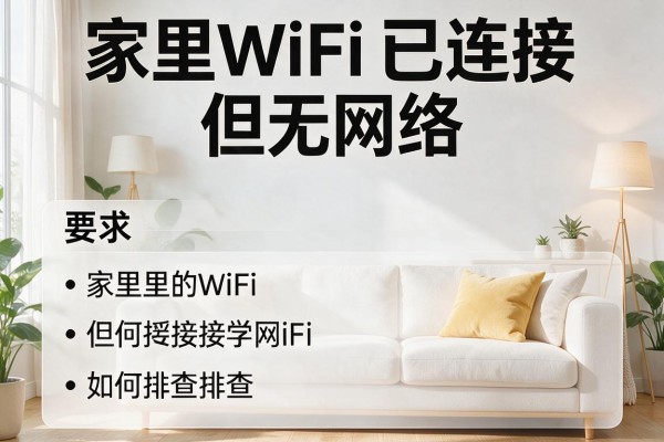 家里WiFi已连接但无网络，如何排查？
