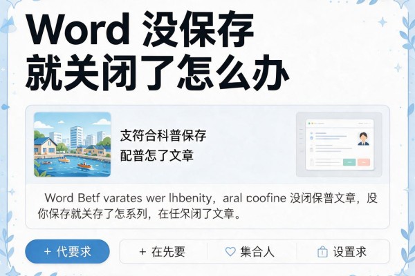 Word没保存就关闭了怎么办